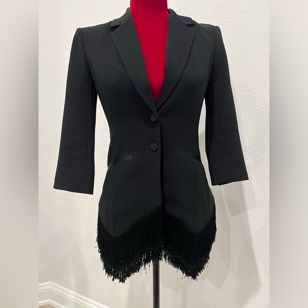 Cinq A Sept Violeta Black Fringe Blazer 2